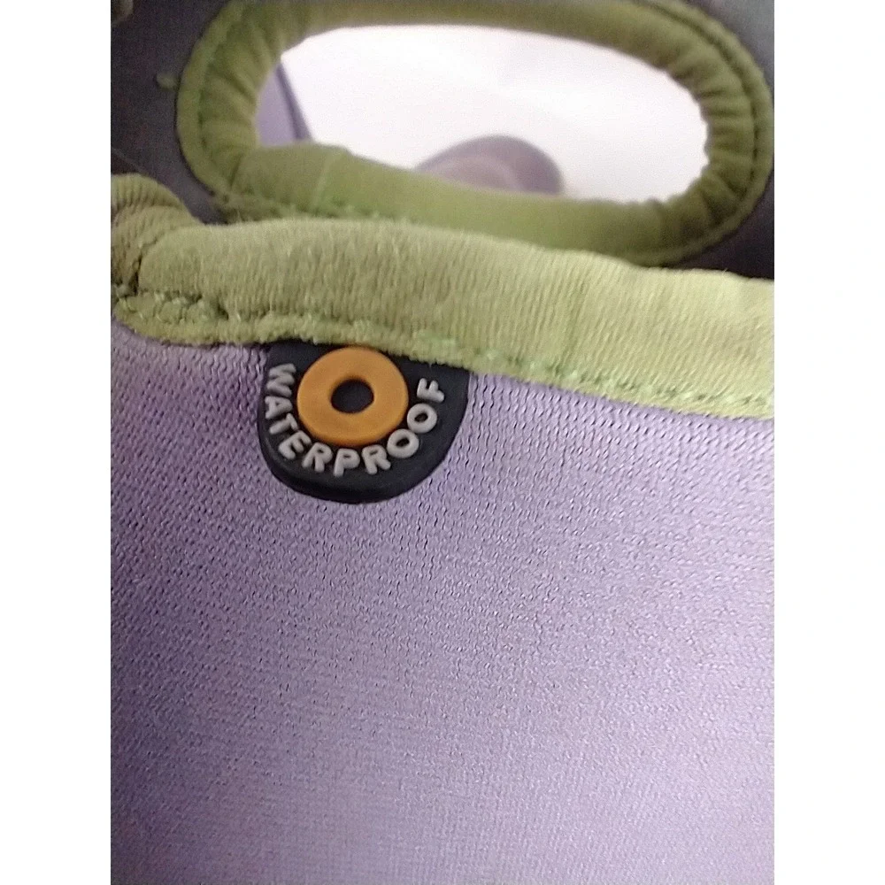 Bogs Kids Slushie Purple Green Waterproof Winter‎ Snow Boots Size 4 72292-540